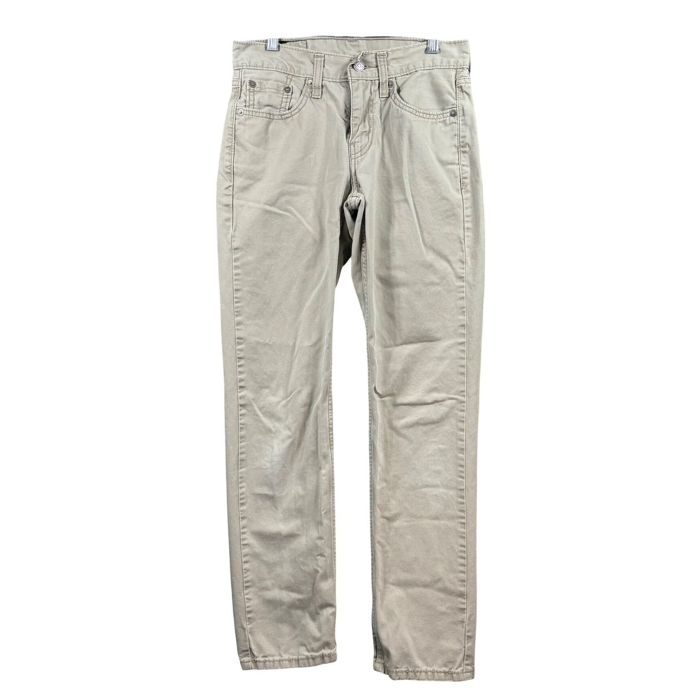 Levi's 514 Straight Fit Khaki Tan Cotton Twill Pants Mens 26x32 (Actual 28x30)